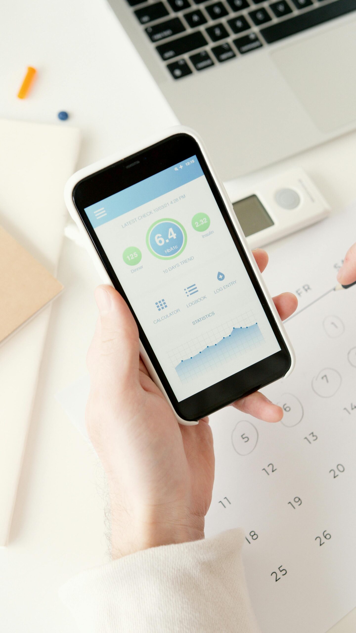 Modern business phone with advanced features on a professional desk setup